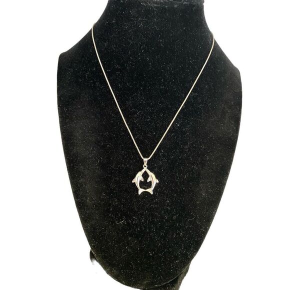 PR# Sterling 925 Silver “Dolphins at Play” Necklace - Picture 6 of 9